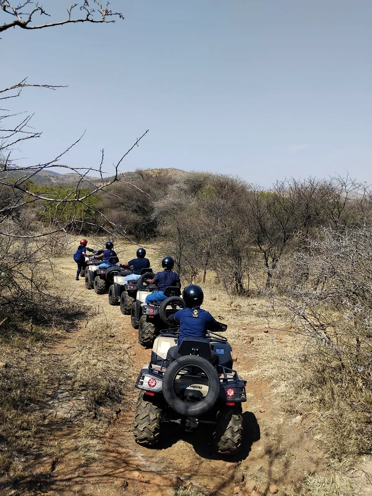 Quad bikes on a bushveld trail